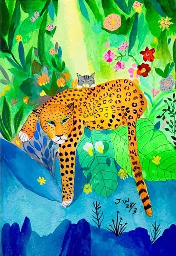 艺术家王道珍的《豹与猫》系列作品